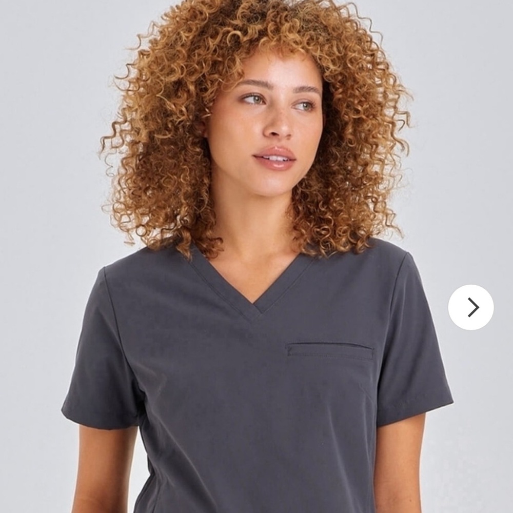 Gray V-Neck Women's Top